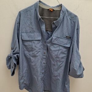 Eddie Bauer Light Blue Casual Button-Down Shirt- EUC